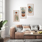 IARTTOP Boho Mid-century Modern Wood Wall Art 8x16 Inch Framed Bohemian - Image 6