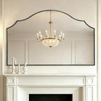 Besdomus Oversized Scalloped Black Mirror: 54"x34" Modern Minimalist Wood Frame by Besdomus