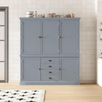 VilroCaz Freestanding Large Kitchen Pantry, Wooden Kitchen Organizers and - Image 3