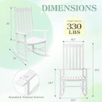Flamaker Outdoor Rocking Chair Oversized Wooden Patio Chairs - Image 3