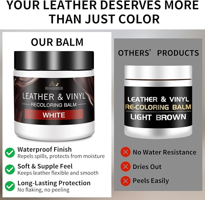 Leather Recoloring Balm with 100ml Mink Oil, Car Seats, Dye & Restorer - Image 3
