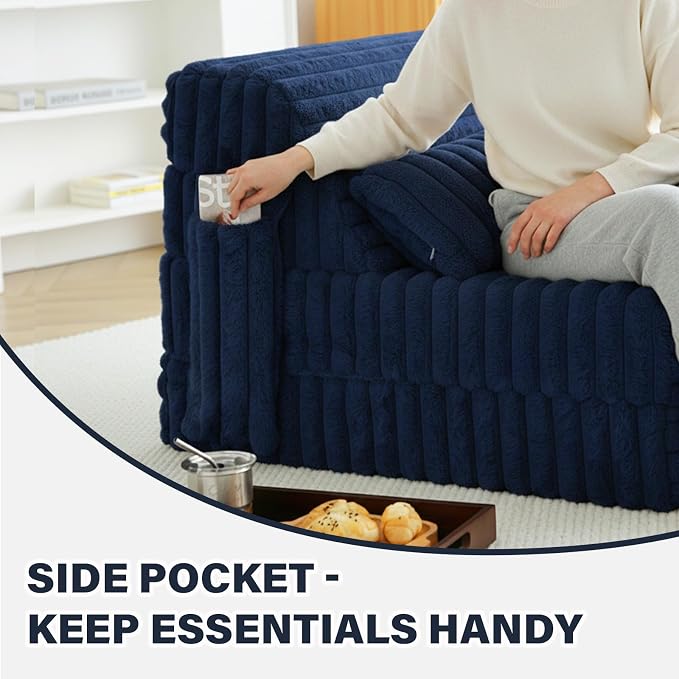 Tiita Folding Sofa Bed Single Size, Convertible Sleeper Chair Mattress - Image 5