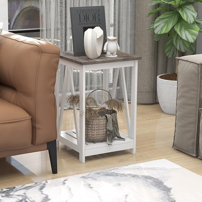 Farmhouse Square End Table, Accent Side Table - Image 8