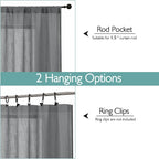 Chyhomenyc Charcoal Grey Semi Sheer Curtains 96 Inches Long 2 Panels - Image 4