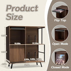 Faesun 3 Tier Flip Top Record Player Stand, Vinyl Record Storage Holds up to - Image 3