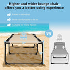GYMAX Lounge Chair for Outside, 440lbs 27” Oversize Folding Beach Tanning - Image 4