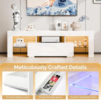 VINGLI 51'' LED TV Stand, High Glossy Modern Entertainment Center - Image 4