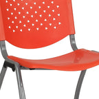 Flash Furniture HERCULES Series 880 lb. Capacity Orange Plastic Stack Chair - Image 11