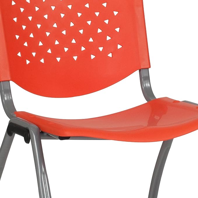 Flash Furniture HERCULES Series 880 lb. Capacity Orange Plastic Stack Chair - Image 11