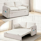 63" Velvet 3 in 1 Convertible Sleeper Sofa Bed, Pull Out Couch Bed Loveseat by UMBFUN