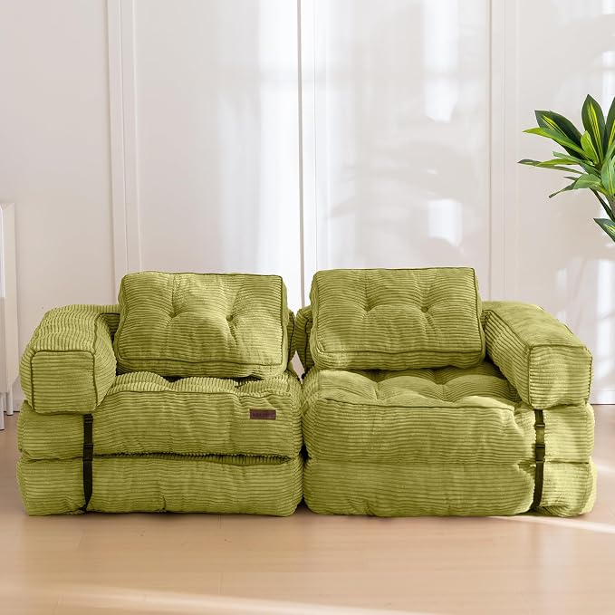 MAXYOYO Folding Sofa Bed, L-Shaped Convertible Sofa - Image 8