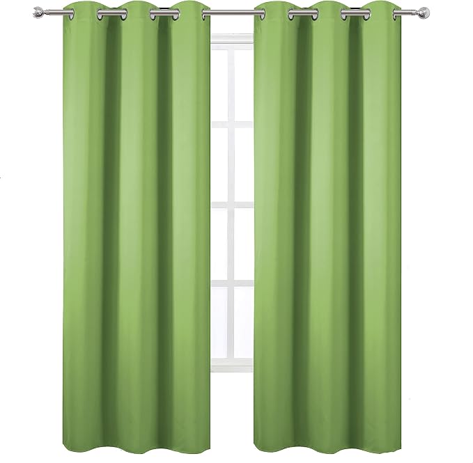 Light Green Thermal Blackout Curtains/38 x 84 Inch/Set of 2 Panels Room - Image 2