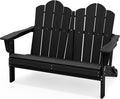 SERWALL Folding Adirondack Bench, HDPE All-Weather Adirondack Loveseat by SERWALL