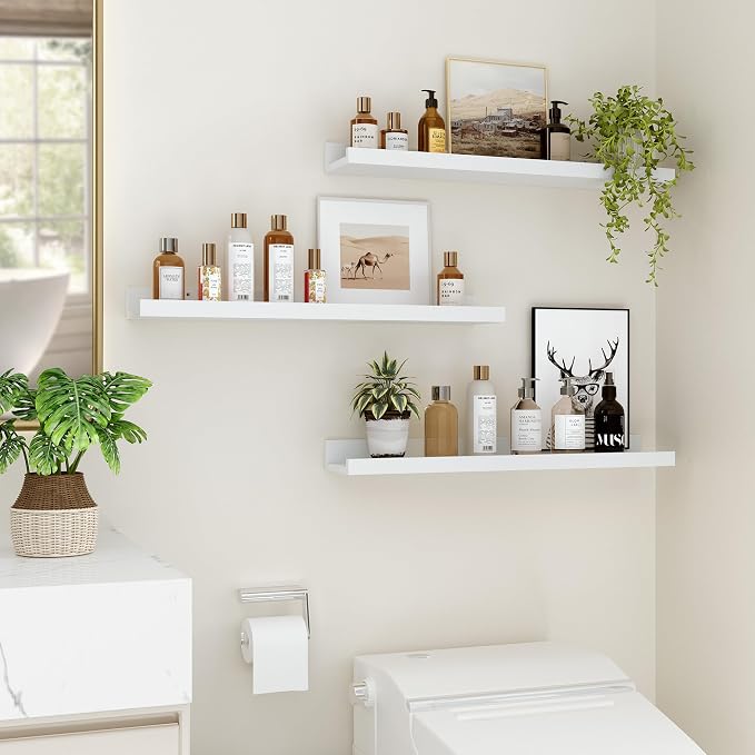 Floating Shelves for Wall, 24 inch Wood Floating Shelves Set of 2, Picture - Image 4