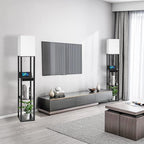 Floor Lamp with Shelves, RUNTOP LED Shelf Floor Lamp with Wireless Charger & 2 - Image 6