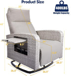 ZZW Outdoor Recliner Chair, Wicker Patio Recliners - Image 2