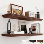 Fun Memories Floating Shelves 36 Inch Long, 9.3 Inch Deep Classic Crown Molding by FunMemories