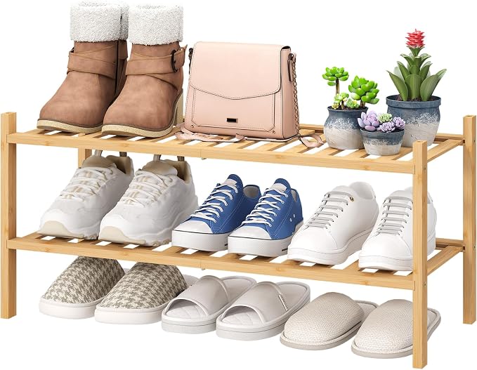 viewcare 2-Tier Bamboo Shoe Rack by VIEWCARE