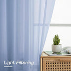 Sheer Curtains 90 inches Long 2 Panels Set - Image 2