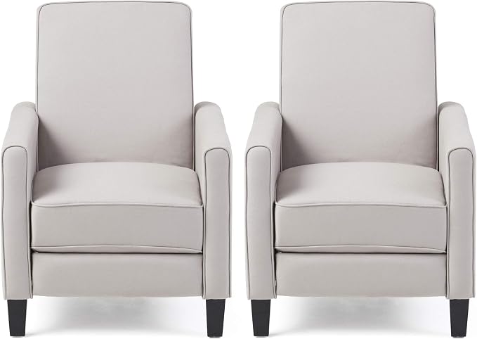 Christopher Knight Home Emmie Fabric Recliner, Light Gray, Dark Brown by ChristopherKnightHome
