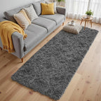 2x6 Fluffy Shag Area Rugs for Living Room Bedroom: Soft Plush Carpet Grey | - Image 2