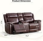 ANJ Geniune Leather Manual Loveseat Recliner Sofa Set of 2 - Image 2