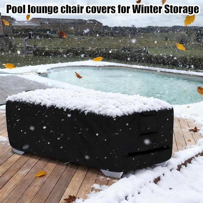Stackable Chaise Lounge Covers for 2-3 Stackable Patio Lounge Chair, 600D - Image 8