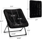 Comfy Saucer Chair for Adults, Soft Faux Fur Bedroom Chair, Accent Dorm Chairs - Image 3