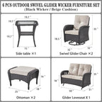 Belord 6 Pieces Wicker Patio Conversation Sets - Image 2