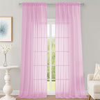 Sheer Pink Curtains 108 Inches Long by OWENIE