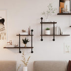 Industrial Pipe Shelving Wall Mounted, Rustic Floating Shelves Wall Shelf Unit - Image 4
