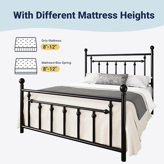 Allewie 14 Inch Queen Size Metal Platform Bed Frame - Image 8