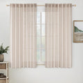 MIULEE Natural White Linen Curtains 52x54 Inch Length 2 Panels by MIULEE