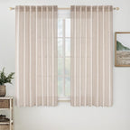 MIULEE Natural White Linen Curtains 34x48 Inch Neutral Cream Ivory 2 Panels | by MIULEE