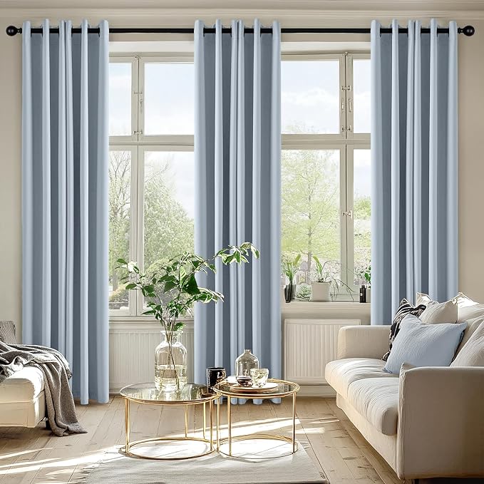 MIULEE Blackout Curtains for Bedroom 2 Panels 40 x 72 Inch Long Light Blue | - Image 6