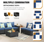 JOYURE 8 Pieces Patio Furniture Set All-Weather Outdoor Wicker Sectional - Image 6