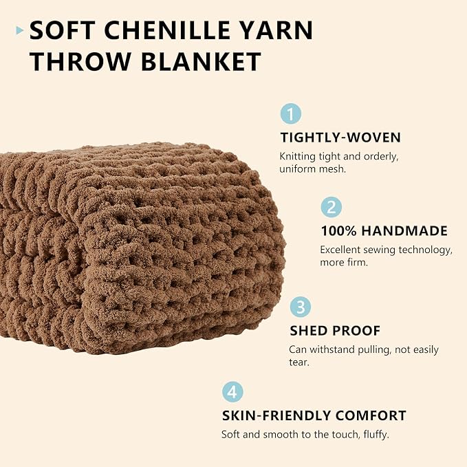 L'AGRATY Chunky Knit Throw Blanket - Image 4