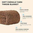 L'AGRATY Chunky Knit Throw Blanket - Image 2