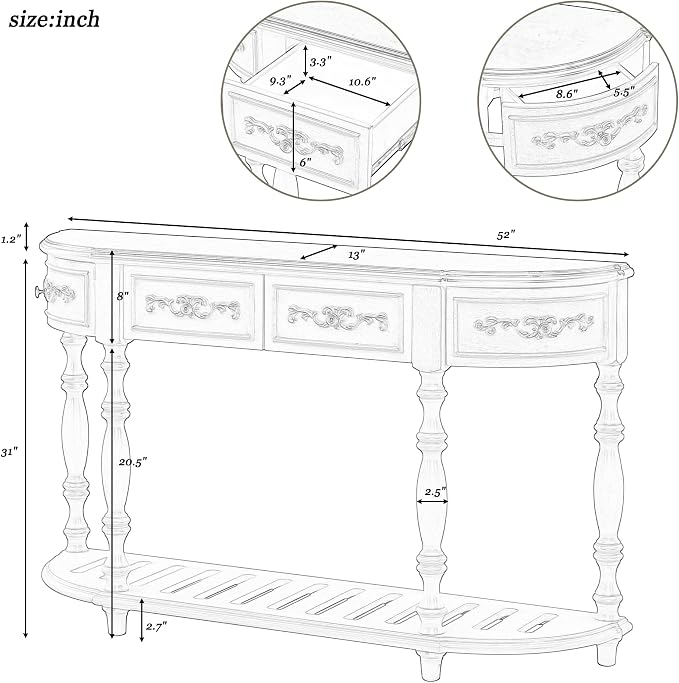 LUMISOL Half Moon Console Table - Image 2