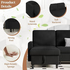 Walsunny 77" Sectional Sleeper Sofa - Image 4