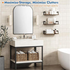 Harwaya Floating Book Shelves for Wall Set of 3, 17 x 8 Inch Deep Wooden Wall - Image 4