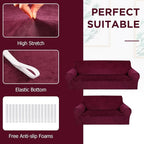 Peryiter 2 Pcs Sofa Covers Couch and Loveseat Covers Set Stretch Sofa Slipcover - Image 3