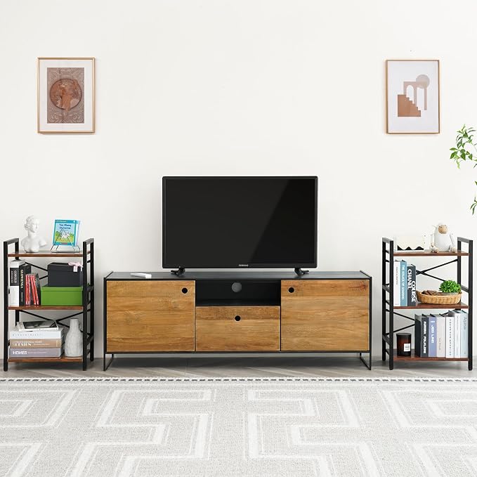 Yoobure Bookshelf Small Book Shelf, Solid Industrial 3 Tier Shelf Bookcase - Image 7