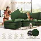 Vesgantti 108" U Shaped Sectional Couch, Comfy Cloud Modular Sectional Sofa - Image 6