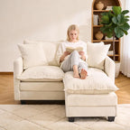 Loveseat Sofa with Ottoman - Image 8