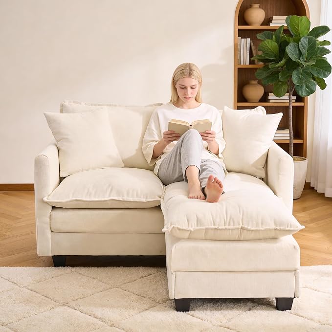 Loveseat Sofa with Ottoman - Image 8