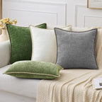 MIULEE Decorative Euro Sham Pillow Covers 24x24 Inch Dark Gray 2 Pack | - Image 6