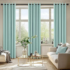 MIULEE Blackout Curtains for Bedroom 2 Panels 40 x 84 Inch Long Aqua | Thermal - Image 6