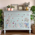 Vintage Floral Rub on Transfer for Furniture Large Flower UV DTF Transfer by Flortlias