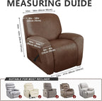 ANARACHON Leather Look Oversize Recliner Chair Covers, Thick 4 Pieces Recliner - Image 3
